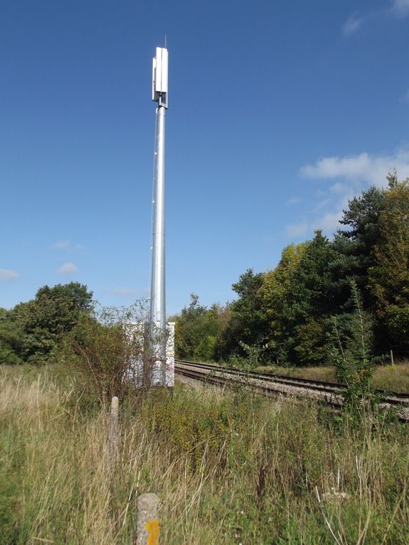 Image of a Railtrack (Network Rail) GSM-R mast near Abergavenny, Wales.